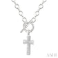 1/20 Ctw Cross Toggle Round Cut Diamond Fashion Necklace in Sterling Silver
