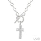 1/20 Ctw Cross Toggle Round Cut Diamond Fashion Necklace in Sterling Silver
