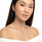 1/10 Ctw Lock & Key Toggle Round Cut Diamond Fashion Necklace in Sterling Silver
