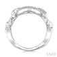 1/10 Ctw Round Cut Diamond Bold Oval Shape Rope Link Ring in Sterling Silver