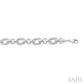 1/10 Ctw Round Cut Diamond Bold Oval Shape Rope Link Bracelet in Sterling Silver