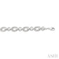 1/10 Ctw Round Cut Diamond Bold Oval Shape Rope Link Bracelet in Sterling Silver