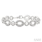 1/10 Ctw Round Cut Diamond Bold Oval Shape Rope Link Bracelet in Sterling Silver