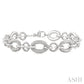 1/10 Ctw Round Cut Diamond Bold Oval Shape Rope Link Bracelet in Sterling Silver