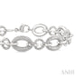 1/10 Ctw Round Cut Diamond Bold Oval Shape Rope Link Bracelet in Sterling Silver