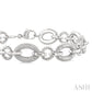 1/10 Ctw Round Cut Diamond Bold Oval Shape Rope Link Bracelet in Sterling Silver