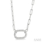 1/10 Ctw Round Cut Diamond Paperclip Pendant With Chain in Sterling Silver