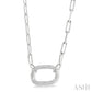 1/10 Ctw Round Cut Diamond Paperclip Pendant With Chain in Sterling Silver