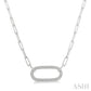 1/10 Ctw Round Cut Diamond Paperclip Pendant With Chain in Sterling Silver