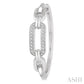 1/10 Ctw Round Cut Diamond Paperclip Hoop Earrings in Sterling Silver