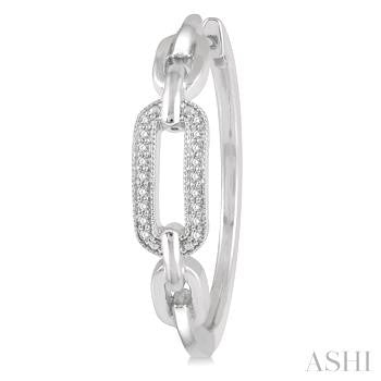 1/10 Ctw Round Cut Diamond Paperclip Hoop Earrings in Sterling Silver