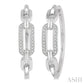 1/10 Ctw Round Cut Diamond Paperclip Hoop Earrings in Sterling Silver