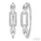 1/10 Ctw Round Cut Diamond Paperclip Hoop Earrings in Sterling Silver