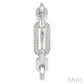 1/10 Ctw Round Cut Diamond Paperclip Hoop Earrings in Sterling Silver