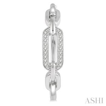 1/10 Ctw Round Cut Diamond Paperclip Hoop Earrings in Sterling Silver
