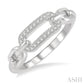 1/10 Ctw Round Cut Diamond Paperclip Ring in Sterling Silver