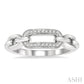 1/10 Ctw Round Cut Diamond Paperclip Ring in Sterling Silver