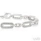 1/6 Ctw Round Cut Diamond Paperclip Bracelet in Sterling Silver