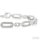 1/6 Ctw Round Cut Diamond Paperclip Bracelet in Sterling Silver
