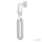 1/10 Ctw Round Cut Diamond Paperclip Earrings in Sterling Silver