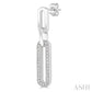 1/10 Ctw Round Cut Diamond Paperclip Earrings in Sterling Silver