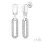 1/10 Ctw Round Cut Diamond Paperclip Earrings in Sterling Silver