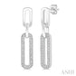 1/10 Ctw Round Cut Diamond Paperclip Earrings in Sterling Silver
