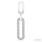 1/10 Ctw Round Cut Diamond Paperclip Earrings in Sterling Silver