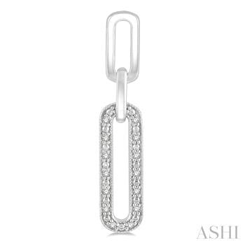 1/10 Ctw Round Cut Diamond Paperclip Earrings in Sterling Silver