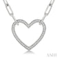 1/10 Ctw Round Cut Diamond Heart Pendant With Paperclip Chain in Sterling Silver
