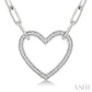 1/10 Ctw Round Cut Diamond Heart Pendant With Paperclip Chain in Sterling Silver