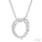 1/10 Ctw Circle Round Cut Diamond Pendant With Chain in Sterling Silver