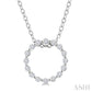 1/10 Ctw Circle Round Cut Diamond Pendant With Chain in Sterling Silver