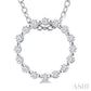 1/10 Ctw Circle Round Cut Diamond Pendant With Chain in Sterling Silver