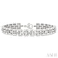 1/6 Ctw Bold Panther Link Round Cut Diamond Fashion Bracelet in Sterling Silver