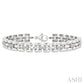 1/6 Ctw Bold Panther Link Round Cut Diamond Fashion Bracelet in Sterling Silver
