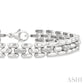 1/6 Ctw Bold Panther Link Round Cut Diamond Fashion Bracelet in Sterling Silver