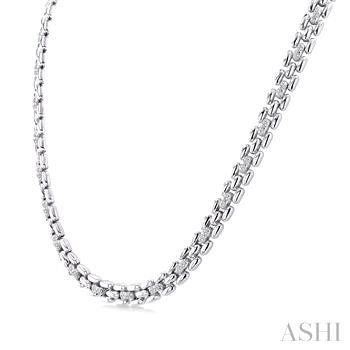 1/4 Ctw Bold Panther Link Round Cut Diamond Fashion Necklace in Sterling Silver