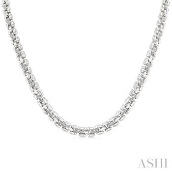 1/4 Ctw Bold Panther Link Round Cut Diamond Fashion Necklace in Sterling Silver