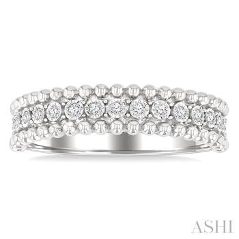 1/10 Ctw Round Cut Bead Bijoux Diamond Bold Bead Design Fashion Band in Sterling Silver