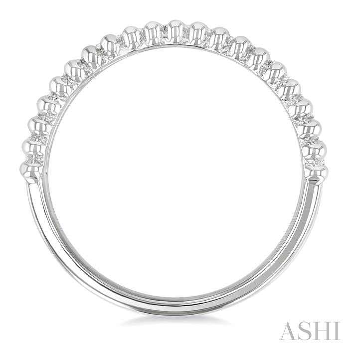 1/10 Ctw Round Cut Bead Bijoux Diamond Bold Bead Design Fashion Band in Sterling Silver