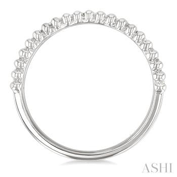 1/10 Ctw Round Cut Bead Bijoux Diamond Bold Bead Design Fashion Band in Sterling Silver