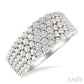 1/10 Ctw Bold Ball Bead and Slanted Round Cut Bead Bijoux Diamond Fashion Ring in Sterling Silver