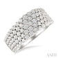 1/10 Ctw Bold Ball Bead and Slanted Round Cut Bead Bijoux Diamond Fashion Ring in Sterling Silver