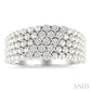 1/10 Ctw Bold Ball Bead and Slanted Round Cut Bead Bijoux Diamond Fashion Ring in Sterling Silver