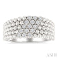 1/10 Ctw Bold Ball Bead and Slanted Round Cut Bead Bijoux Diamond Fashion Ring in Sterling Silver