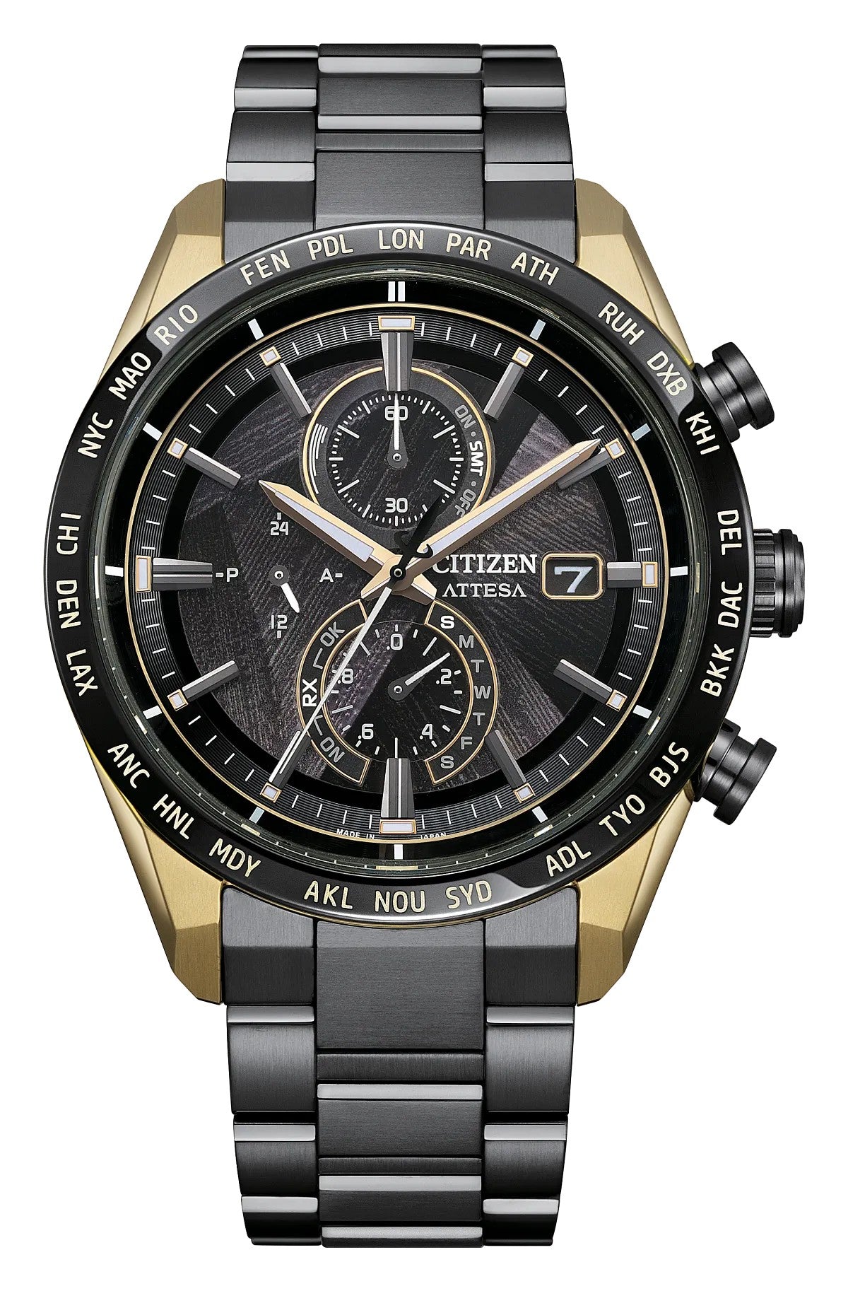 Citizen ATTESA LIGHT in BLACK Black Dial Super Titanium with DLC Coating Bracelet AT8384-58E AT838458E