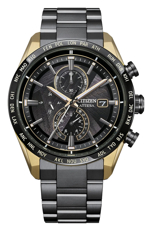 Citizen ATTESA LIGHT in BLACK Black Dial Super Titanium with DLC Coating Bracelet AT8384-58E AT838458E