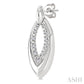 1/10 Ctw Marquise Shape Inner Link Round Cut Diamond Earrings in Sterling Silver