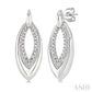 1/10 Ctw Marquise Shape Inner Link Round Cut Diamond Earrings in Sterling Silver